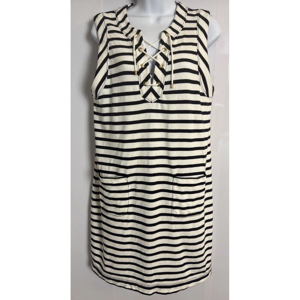 Kate Spade Womens Striped Dress Nautical Cotton Shift Large Coastal‎ Americana